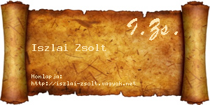 Iszlai Zsolt névjegykártya